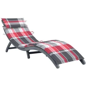 Tumbona con cojín madera maciza de acacia gris by vidaXL, Loungers - Ref: Foro24-3064057, Price: 145,59 €, Discount: %