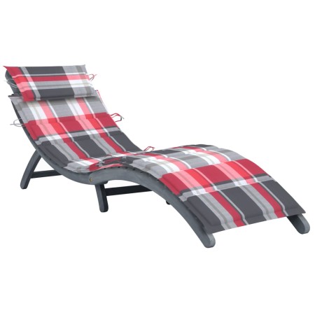 Tumbona con cojín madera maciza de acacia gris by vidaXL, Loungers - Ref: Foro24-3064057, Price: 152,07 €, Discount: %