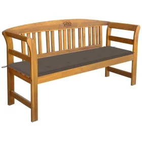 Garden bench with cushion solid acacia wood 157 cm by vidaXL, garden benches - Ref: Foro24-3064274, Price: 194,59 €, Discount: %