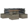 Conjunto de sofá de jardín 5 pcs Gris y marrón 100 x 55 x 73 cm