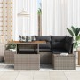 Conjunto de sofá de jardín 5 pcs Gris y marrón 100 x 55 x 73 cm