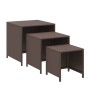 Stapelbare Tische 3 Stück synthetisches Rattan braun von vidaXL, Seitentische - Ref: Foro24-319413, Preis: 78,96 €, Rabatt: %