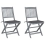 Folding garden chairs 2 pcs cushions solid acacia wood by vidaXL, Garden chairs - Ref: Foro24-3064536, Price: 146,30 €, Disco...