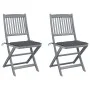 Folding garden chairs 2 pcs cushions solid acacia wood by vidaXL, Garden chairs - Ref: Foro24-3064536, Price: 129,39 €, Disco...