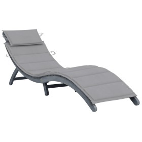 Liege mit massivem Kissen aus grauem Akazienholz von vidaXL, Liegen - Ref: Foro24-3064045, Preis: 151,31 €, Rabatt: %