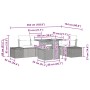 Conjunto de Comedor de Jardín con cojín 6 pcs Negro y Marrón