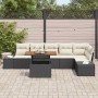 Conjunto de Comedor de Jardín con cojín 7 pcs Negro y crema