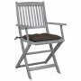 Folding garden chairs 2 pcs cushions solid acacia wood by vidaXL, Garden chairs - Ref: Foro24-3064505, Price: 120,77 €, Disco...