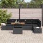 Conjunto de Comedor de Jardín con cojín 7 pcs Negro y Marrón