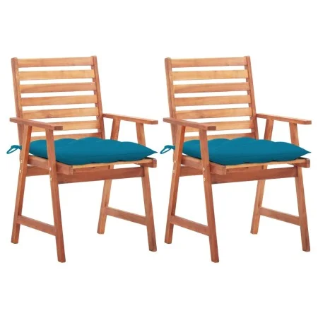 Garten-Esszimmerstühle 2 Stk. massives Akazienholz und Kissen von vidaXL, Gartenstühle - Ref: Foro24-3064339, Preis: 159,33 €...