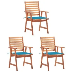 Garden dining chairs 3 pcs solid acacia wood and cushions by vidaXL, Garden chairs - Ref: Foro24-3064351, Price: 201,05 €, Di...