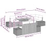 Conjunto de Comedor de Jardín con cojín 9 pcs Gris y marrón