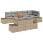Conjunto de Comedor de Jardín con cojín 9 pcs Beige y gris