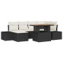 Conjunto de Comedor de Jardín con cojín 7 pcs Negro y crema