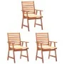 Garden dining chairs 3 units solid acacia wood and cushions by vidaXL, Garden chairs - Ref: Foro24-3064349, Price: 214,25 €, ...