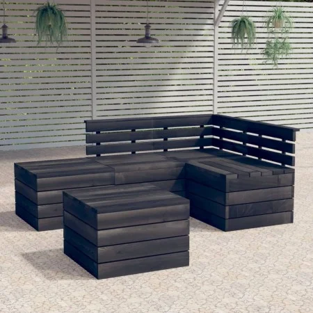 Garden furniture pallets 5 pcs solid dark gray pine wood by vidaXL, Garden sets - Ref: Foro24-3063740, Price: 290,94 €, Disco...