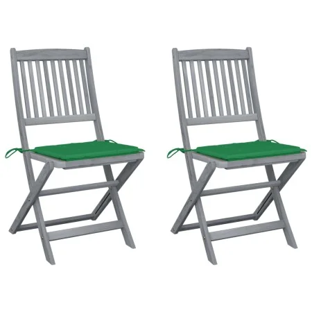 Klappbare Gartenstühle, 2 Stück, Kissen aus massivem Akazienholz von vidaXL, Gartenstühle - Ref: Foro24-3064541, Preis: 123,0...