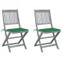 Klappbare Gartenstühle, 2 Stück, Kissen aus massivem Akazienholz von vidaXL, Gartenstühle - Ref: Foro24-3064541, Preis: 123,0...