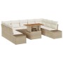 Conjunto de Comedor de Jardín con cojín 10 pcs Beige y Crema