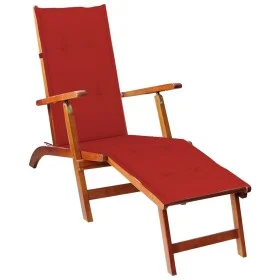 Tumbona de jardín con reposapiés y cojín madera maciza acacia by vidaXL, Loungers - Ref: Foro24-3064020, Price: 136,58 €, Dis...