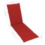 Tumbona de jardín con reposapiés y cojín madera maciza acacia de vidaXL, Tumbonas - Ref: Foro24-3064020, Precio: 142,90 €