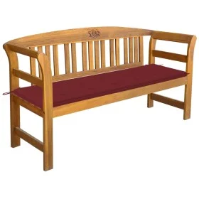 Solid acacia wood garden bench with cushion, 157 cm by vidaXL, garden benches - Ref: Foro24-3064275, Price: 192,14 €, Discoun...