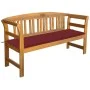 Banco de jardín con cojín madera maciza de acacia 157 cm de vidaXL, Bancos de jardín - Ref: Foro24-3064275, Precio: 183,63 €,...