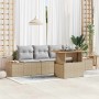 Conjunto de Comedor de Jardín con cojín 5 pcs Beige y gris