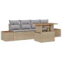Conjunto de Comedor de Jardín con cojín 5 pcs Beige y gris