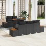 Conjunto de Comedor de Jardín con cojín 6 pcs Negro y Marrón