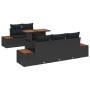 Conjunto de Comedor de Jardín con cojín 6 pcs Negro y Marrón