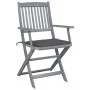 Klappbare Gartenstühle, 4 Stück, Kissen aus massivem Akazienholz von vidaXL, Gartenstühle - Ref: Foro24-3064509, Preis: 189,4...