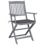 Klappbare Gartenstühle, 4 Stück, Kissen aus massivem Akazienholz von vidaXL, Gartenstühle - Ref: Foro24-3064509, Preis: 191,9...