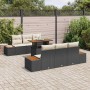 Conjunto de Comedor de Jardín con cojín 7 pcs Negro y Beige