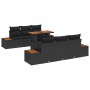 Conjunto de Comedor de Jardín con cojín 7 pcs Negro y Marrón