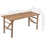 Banco de jardín plegable con cojín bambú 118 cm by vidaXL, garden benches - Ref: Foro24-3063851, Price: 84,78 €, Discount: %