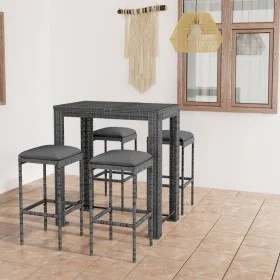 5-piece garden bar furniture set and gray synthetic rattan cushions by vidaXL, Garden sets - Ref: Foro24-3064782, Price: 237,...