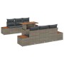 Conjunto de Comedor de Jardín con cojín 7 pcs Gris y marrón