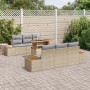 Conjunto de Comedor de Jardín con cojín 7 pcs Beige y gris
