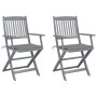 Klappbare Gartenstühle 2 Stück Kissen massives Akazienholz von vidaXL, Gartenstühle - Ref: Foro24-3064483, Preis: 132,57 €, R...