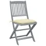 Folding garden chairs 4 pcs cushions solid acacia wood by vidaXL, Garden chairs - Ref: Foro24-3064580, Price: 206,38 €, Disco...