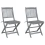 Folding garden chairs 2 pcs cushions solid acacia wood by vidaXL, Garden chairs - Ref: Foro24-3064537, Price: 127,09 €, Disco...