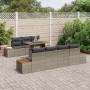 Conjunto de sofá de jardín con cojín 8 pcs Gris Poliratán