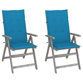 Liegende Gartenstühle, 2 Stück, Kissen aus massivem Akazienholz von vidaXL, Gartenstühle - Ref: Foro24-3064702, Preis: 153,79...