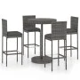 Gartenbar-Set, 5-teilig, graue Kissen aus synthetischem Rattan von vidaXL, Gartensets - Ref: Foro24-3064767, Preis: 389,85 €,...