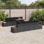 Conjunto de Comedor de Jardín con cojín 9 pcs Negro y Marrón