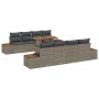 Conjunto de Comedor de Jardín con cojín 9 pcs Gris y marrón