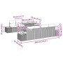 Conjunto de Comedor de Jardín con cojín 9 pcs Beige y gris