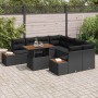Conjunto de Comedor de Jardín con cojín 9 pcs Negro y Marrón