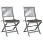 Folding garden chairs 2 units with solid acacia wood cushions by vidaXL, Garden chairs - Ref: Foro24-3064544, Price: 125,97 €...